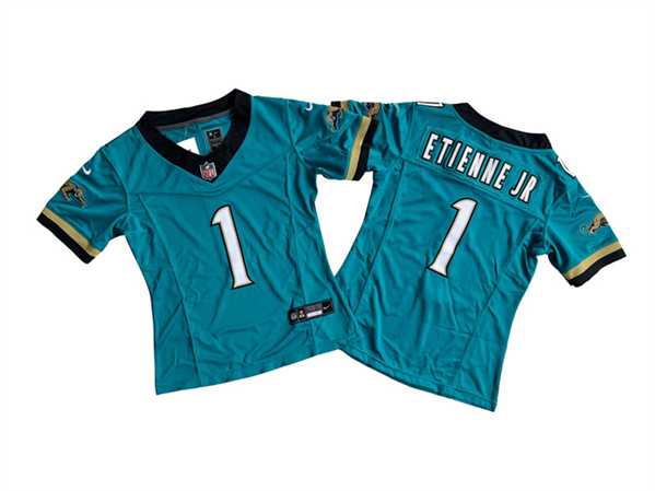 Womens Jacksonville Jaguars #1 Travis Etienne JR Teal 2024 F.U.S.E. Prowler Throwback Vapor Limited Stitched Jersey->women nfl jersey->Women Jersey